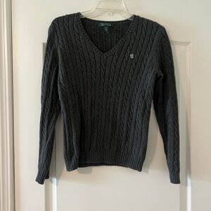 Ralph Lauren Dark Gray Cable Knit Sweater